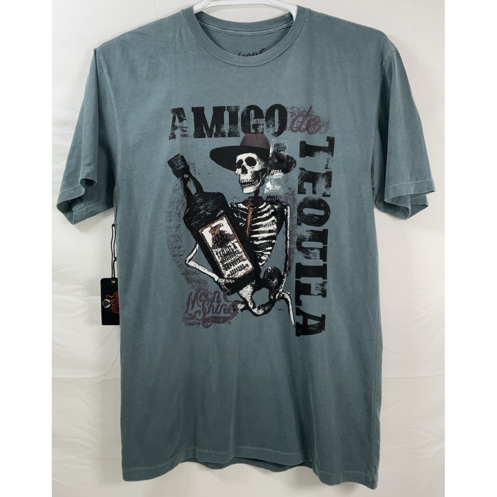 NWT Men's Brad Paisley Moon Shine Spirit Amigo de Tequila T-shirt Teal Medium‎
